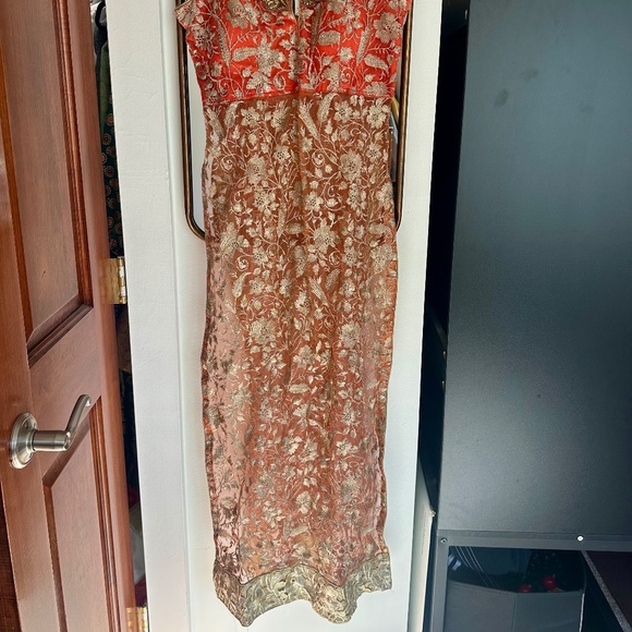 Orange Women's Indian Anarkali - Picture 2 of 5